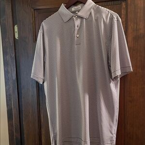 Peter Millar Striped Black and White Men's Polo Shirt